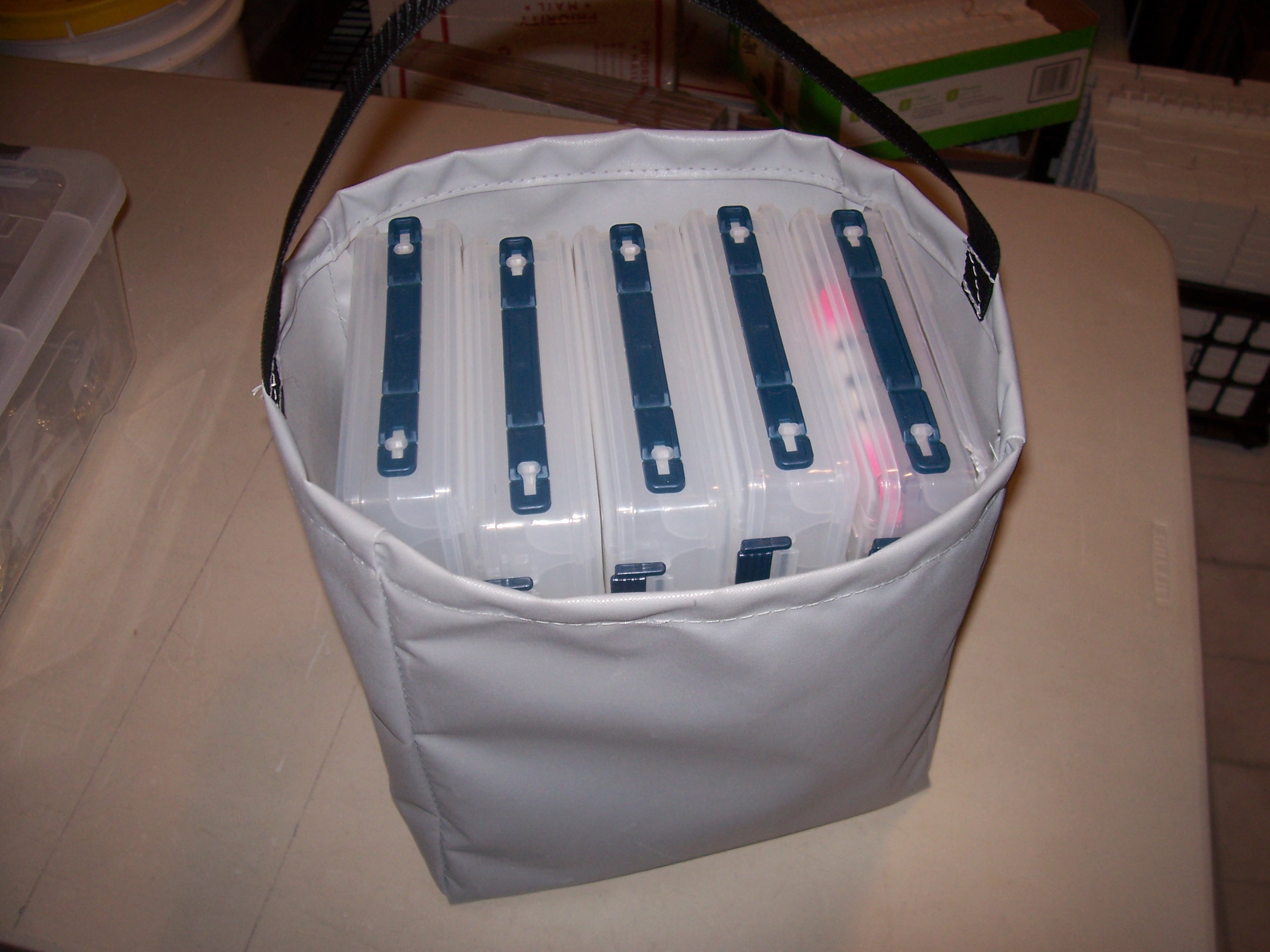 Five New 18 Compartment Boxes Plus Bag